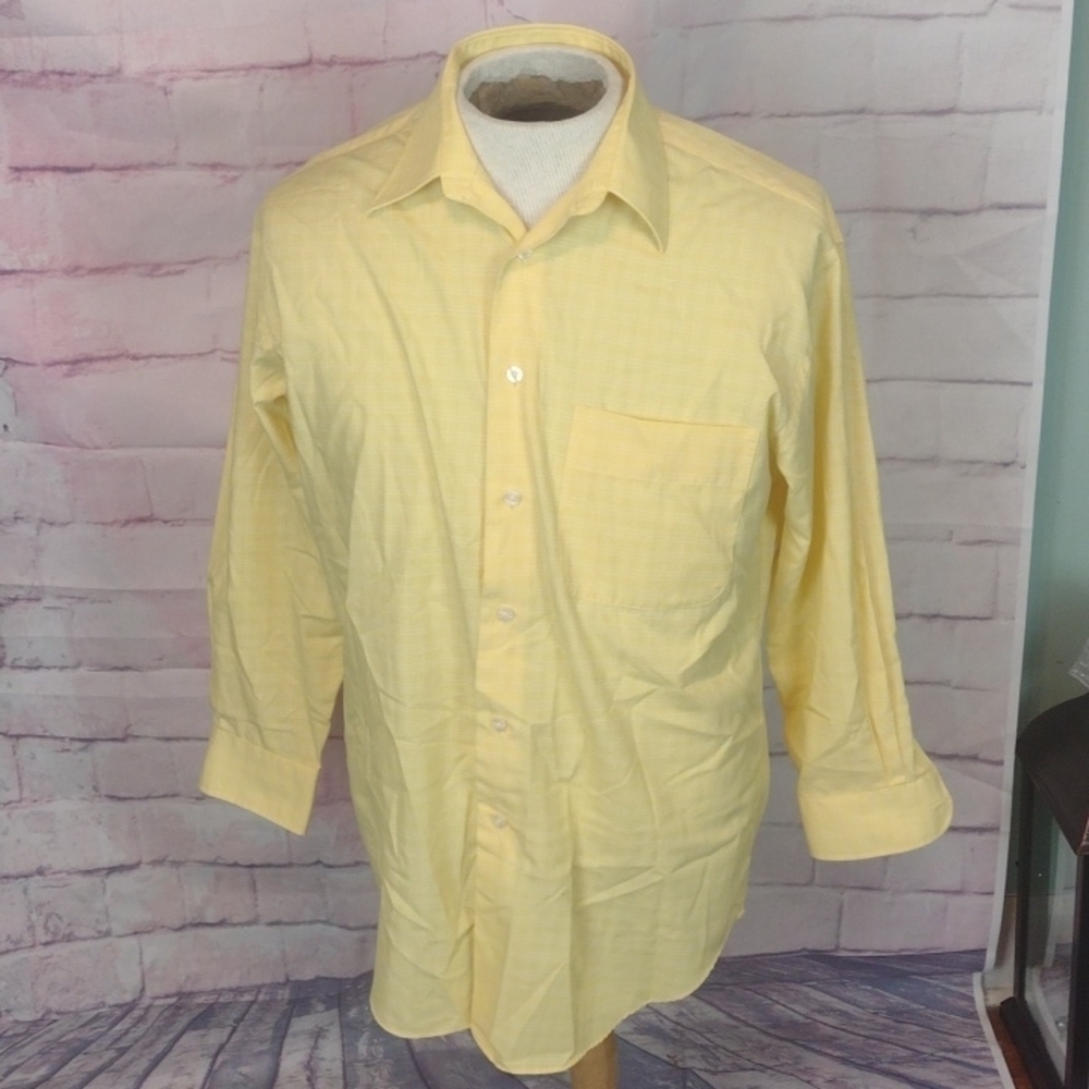 Yves saint Laurent yellow button down shirt size 15 1/2 30-31